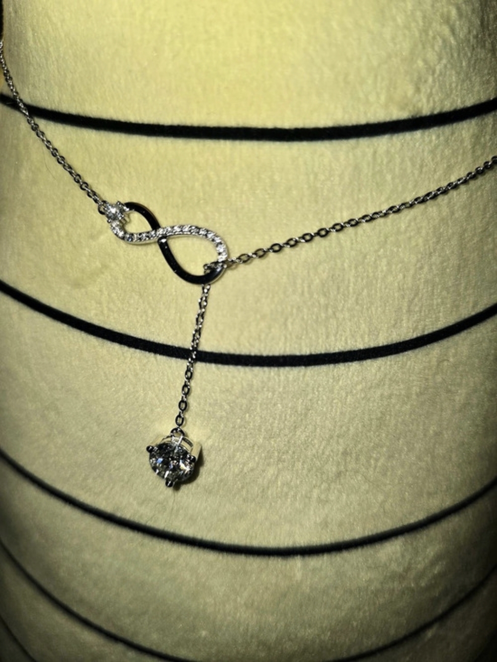 Drop Down Infinity Moissanite  Necklace